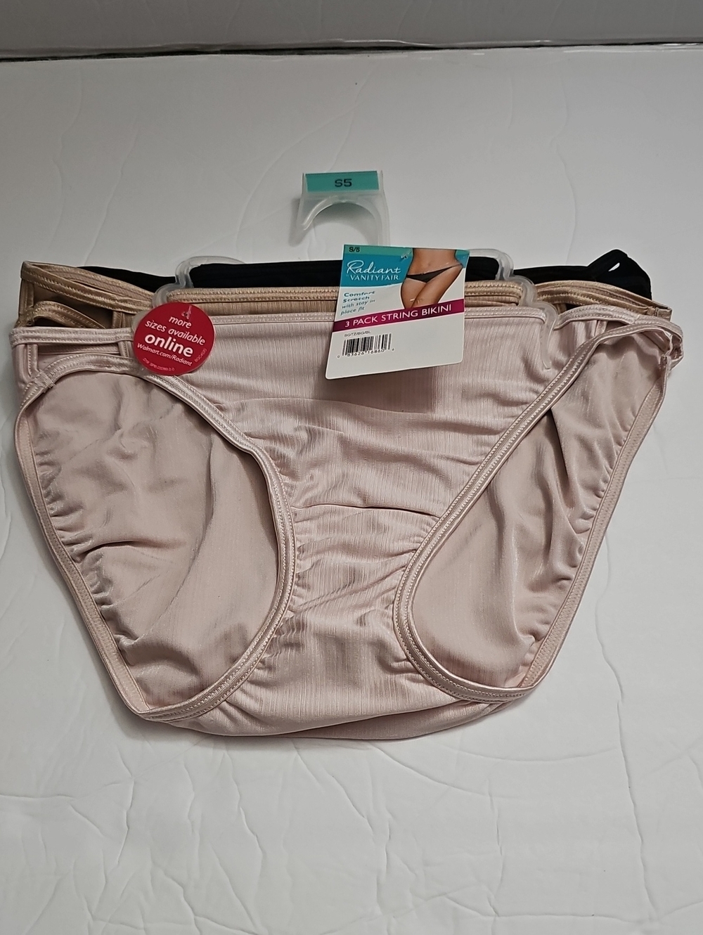 Vanity Fair 3-Pack Bikini Briefs - Black, Tan, Blush